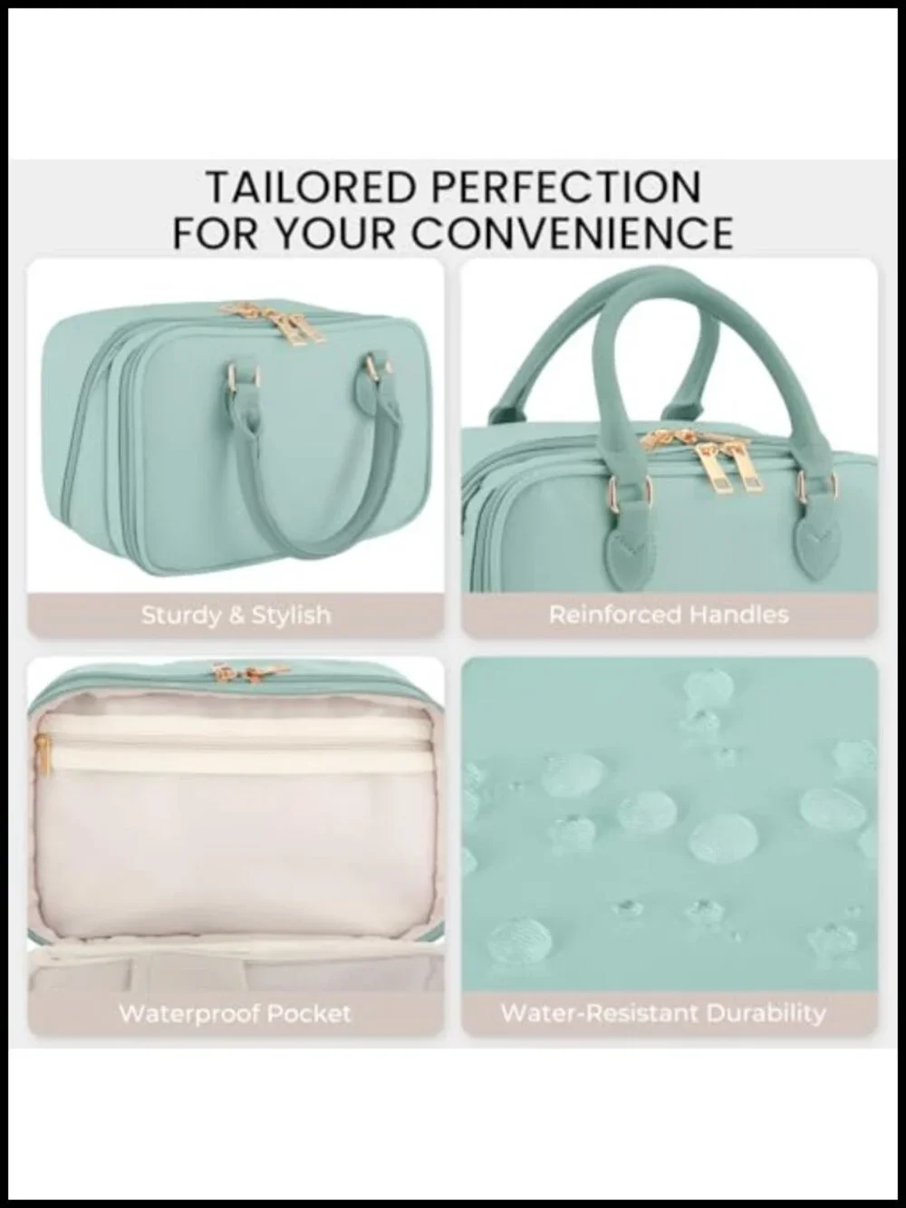 Large Capacity Cosmetic Bag Travel Makeup Organizer Nylon Waterproof Zipper